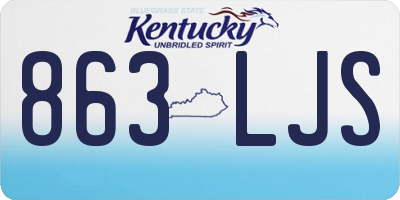 KY license plate 863LJS
