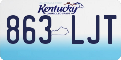 KY license plate 863LJT