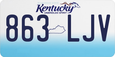 KY license plate 863LJV