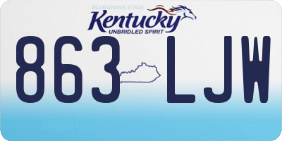 KY license plate 863LJW
