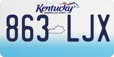 KY license plate 863LJX