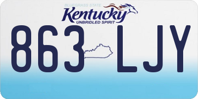 KY license plate 863LJY