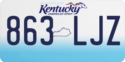KY license plate 863LJZ