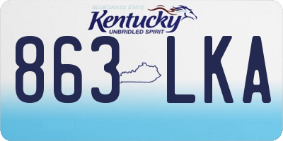 KY license plate 863LKA
