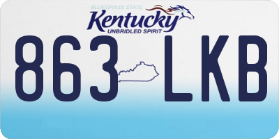 KY license plate 863LKB