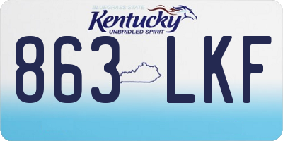 KY license plate 863LKF