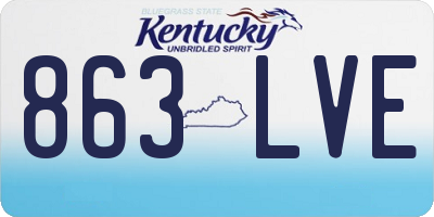 KY license plate 863LVE