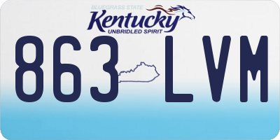 KY license plate 863LVM