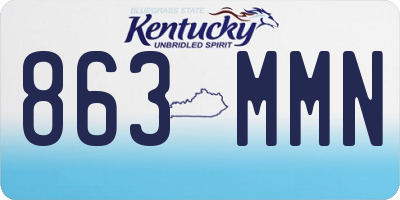 KY license plate 863MMN