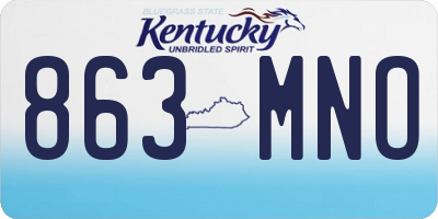 KY license plate 863MNO