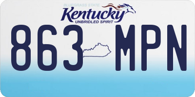 KY license plate 863MPN