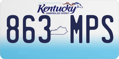 KY license plate 863MPS