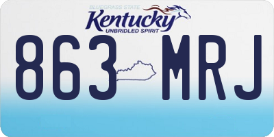 KY license plate 863MRJ