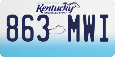 KY license plate 863MWI