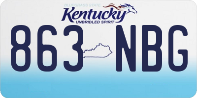 KY license plate 863NBG