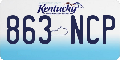 KY license plate 863NCP