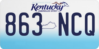 KY license plate 863NCQ