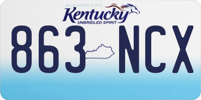 KY license plate 863NCX