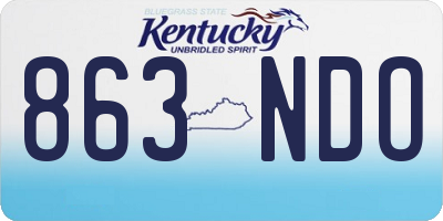 KY license plate 863NDO