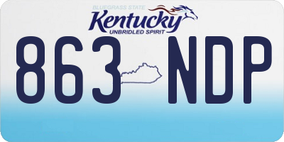 KY license plate 863NDP