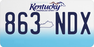 KY license plate 863NDX