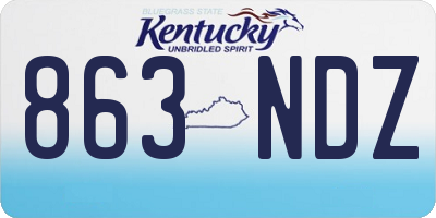KY license plate 863NDZ