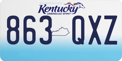 KY license plate 863QXZ