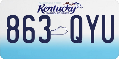 KY license plate 863QYU