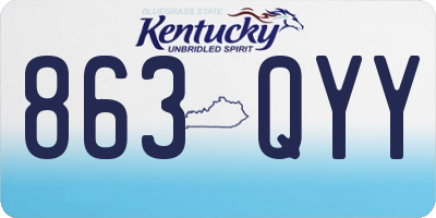 KY license plate 863QYY