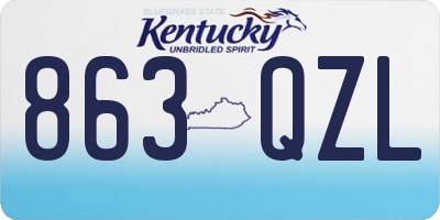 KY license plate 863QZL