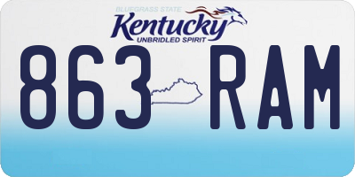 KY license plate 863RAM