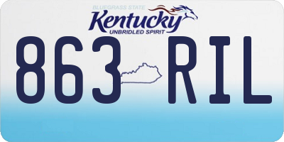 KY license plate 863RIL