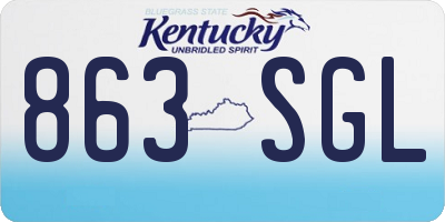 KY license plate 863SGL