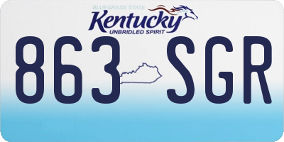 KY license plate 863SGR
