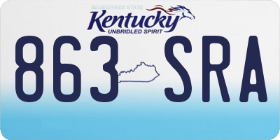 KY license plate 863SRA