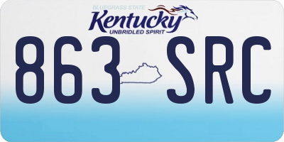 KY license plate 863SRC