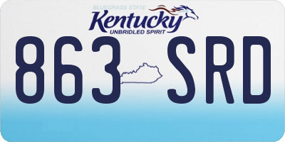 KY license plate 863SRD