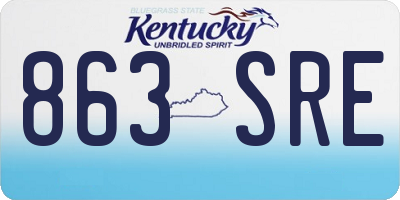 KY license plate 863SRE