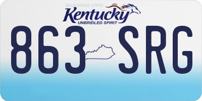 KY license plate 863SRG