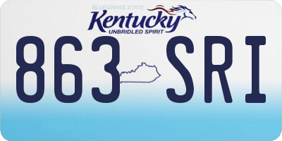 KY license plate 863SRI