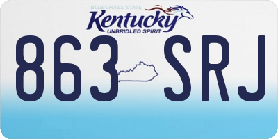 KY license plate 863SRJ