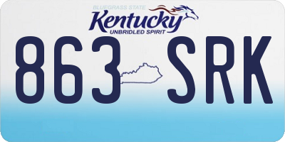 KY license plate 863SRK