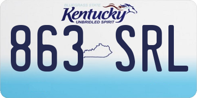 KY license plate 863SRL