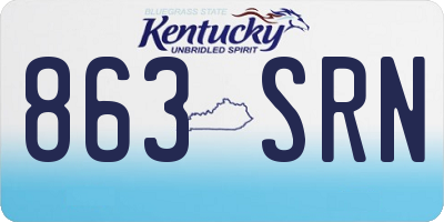 KY license plate 863SRN