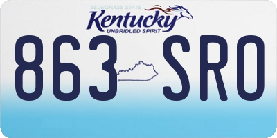 KY license plate 863SRO