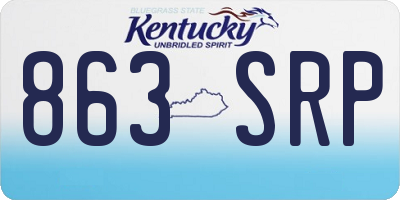 KY license plate 863SRP