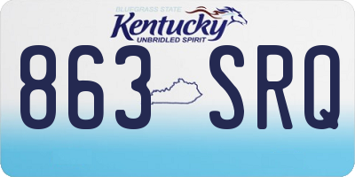 KY license plate 863SRQ