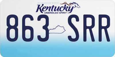 KY license plate 863SRR