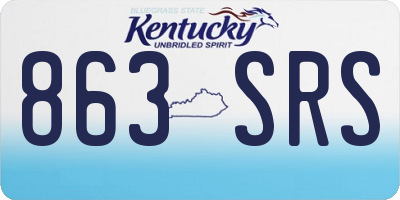 KY license plate 863SRS