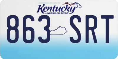 KY license plate 863SRT